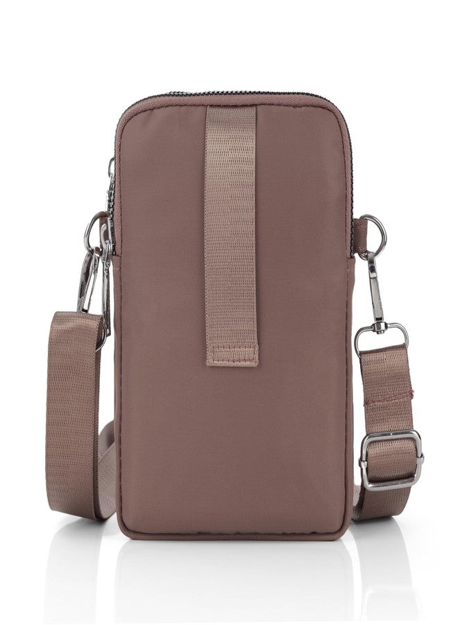 حقيبة هاتف كروسبودي متعددة الجيوب من BAG IN ENTERPRISE للنساء - حقيبة أنيقة صغيرة الحجم بسحاب وحزام قابل للتعديل، 8 ألوان عصرية للاستخدام اليومي (وردي فاتح) - Image 4